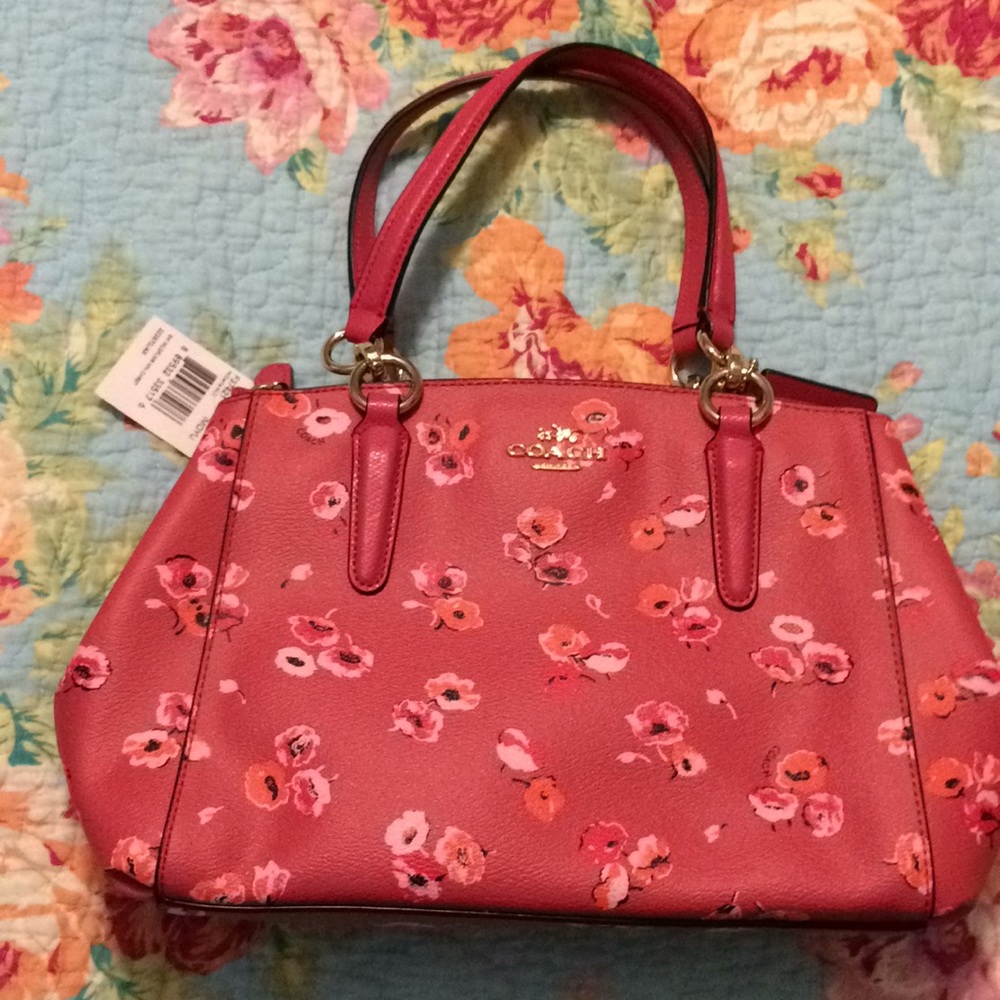 Coach Pink floral satchel